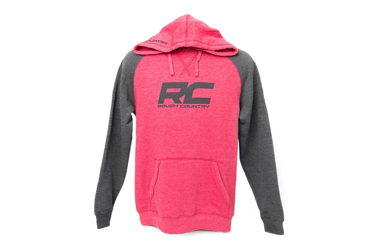 Rough Country Hoodie - Heater - Red_Gray - SM - 84083SM